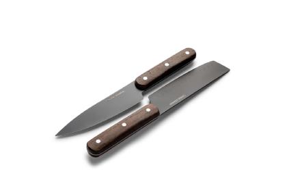 Orrefors Jernverk set of 2 knives, black & wood