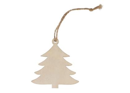 Tree shaped wooden Christmas ornament