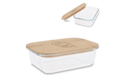 Lunch box glass with bamboo lid Lunch box glass with bamboo lid