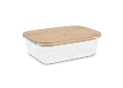 Lunch box glass with bamboo lid Lunch box glass with bamboo lid