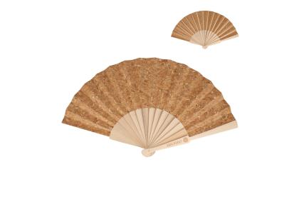 Hand fan wood & cork