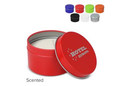 Kirtan scented plant based candle in large recycled tin