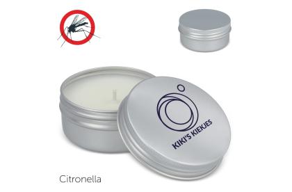 Citronella insect repellent plant based candle in recycled tin
