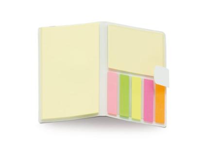 Notebook + sticky notes