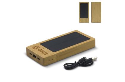 Powerbank Bamboo with Solar Panel 8000mAh