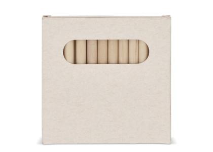 12 colouring pencils in recycled milkcarton box