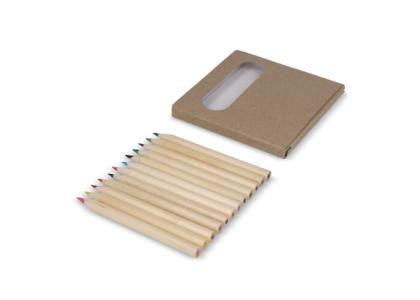 12 colouring pencils in kraft box