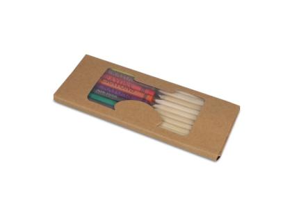 Colouring pencils and crayons in kraft box