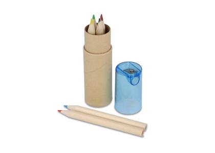 Colouring pencils in cardboard tube with sharpener lid Colouring pencils in cardboard tube with sharpener lid
