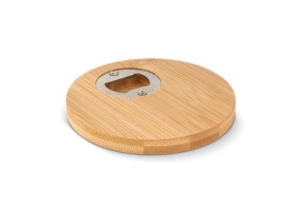 Bamboo coaster & bottle opener