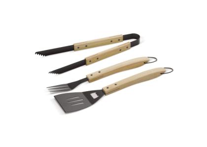 Barbecue tool set wood