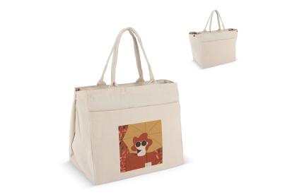 Cotton Tote bag with zip OEKO-TEX&reg; 39 x 24 x 34cm 320g/m&sup2;