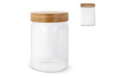 Canister glass & bamboo 900ml Canister glass & bamboo 900ml