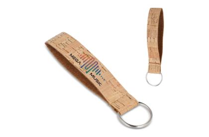 Cork wrist strap with keyring