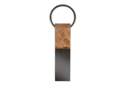 Keyring Cork & Metal rectangular