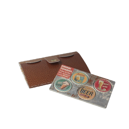 Recycled WalletMate Drink Tokens