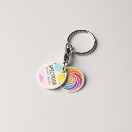 Recycled Multi Euro Trolley Coin Keyring