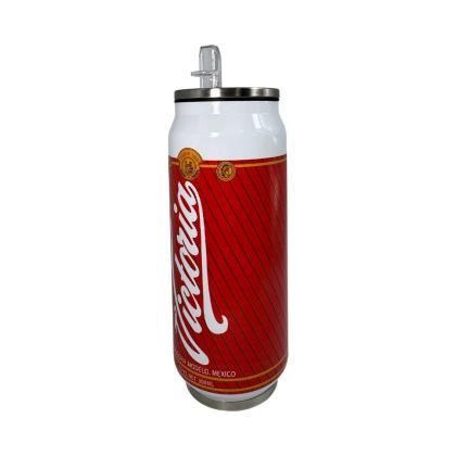 Double Wall Stainless Steel Can with Straw
