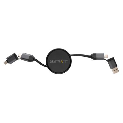 Terra RCS recycled aluminium retractable 6 in 1 45W cable