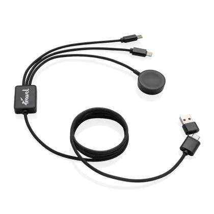 Terra RCS rPET 6-in-1 charging cable with watch charger