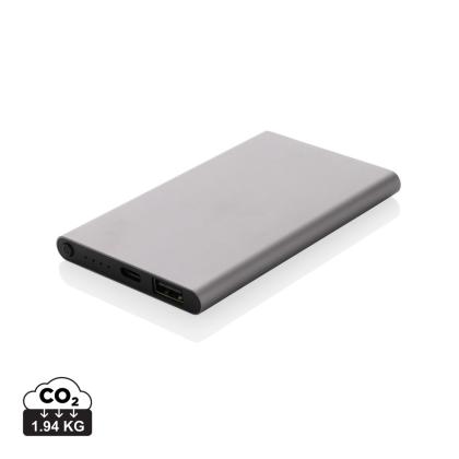 RCS recycled plastic/aluminium 4000mah powerbank with type C