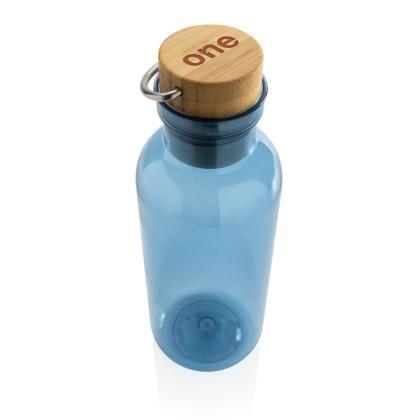 RCS RPET bottle with bamboo lid and handle