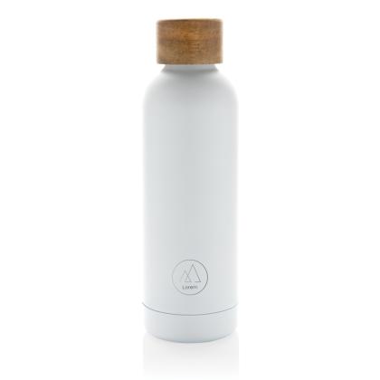 Wood RCS certified recycled stainless steel vacuum bottle