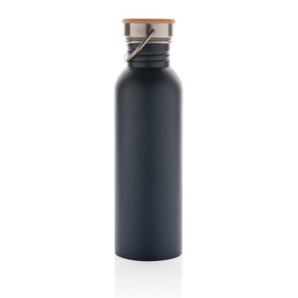 Modern stainless steel bottle with bamboo lid
