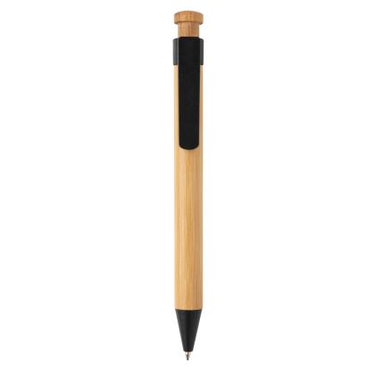 Bamboo pen with wheatstraw clip Bamboo pen with wheatstraw clip