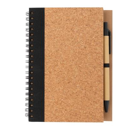 Cork spiral notebook with pen