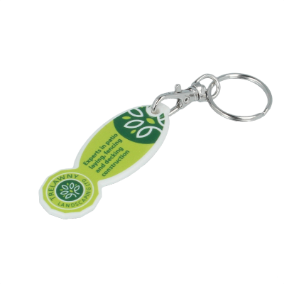 Recycled Trolley Stick Oval Keyring