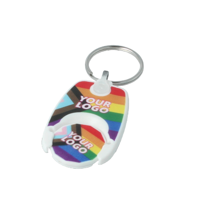 Recycled Pride Pop Coin Trolley Keyring