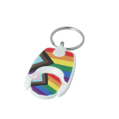 Recycled Pride Pop Coin Trolley Keyring