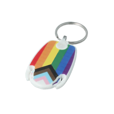 Recycled Pride Pop Coin Trolley Keyring