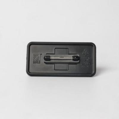 Always Recycled Chalkboard Name Badge &ndash; Rectangular Low Window - Safety Pin