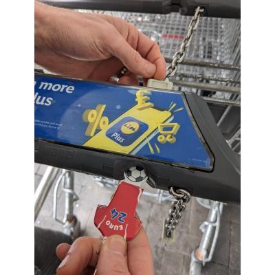 Recycled Shirt Shaped Trolley Stick Keyring