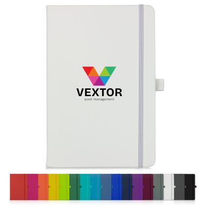 Watson A5 Budget Lined Soft Touch PU Notebooks in White