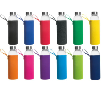 Glass Drinking Bottle in Neoprene Pouch Klagenfurt