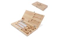 4pc Bamboo cheese & wine serving set