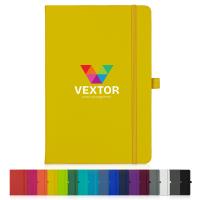 Watson A5 Budget Lined Soft Touch PU Notebooks in Yellow