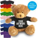 Printed Brown 22cm Edward bear - Black t-shirt