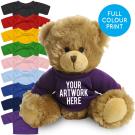 Printed 20cm Charles Jointed bear - Purple t-shirt
