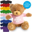 Printed Brown 22cm Edward bear - Baby Pink t-shirt