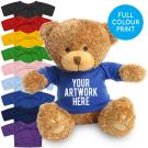 Printed Brown 22cm Edward bear Royal Blue t-shirt