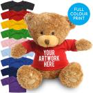 Printed Brown 22cm Edward bear - Red t-shirt