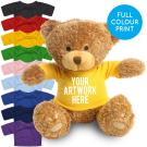 Printed Brown 22cm Edward bear - Yellow t-shirt