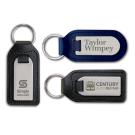 Laser engraved bonded leather medallion keyfob