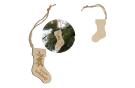 Stocking shaped wooden Christmas ornament