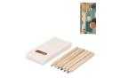 6 colouring pencils in recycled milkcarton box