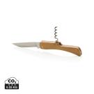 Wooden knife with bottle opener